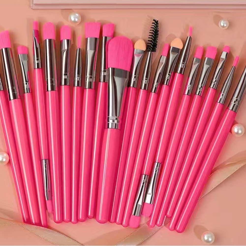 ⭐️ New - 20 Piece Makeup Brush Set Professional Pink Cosmetic Brushes